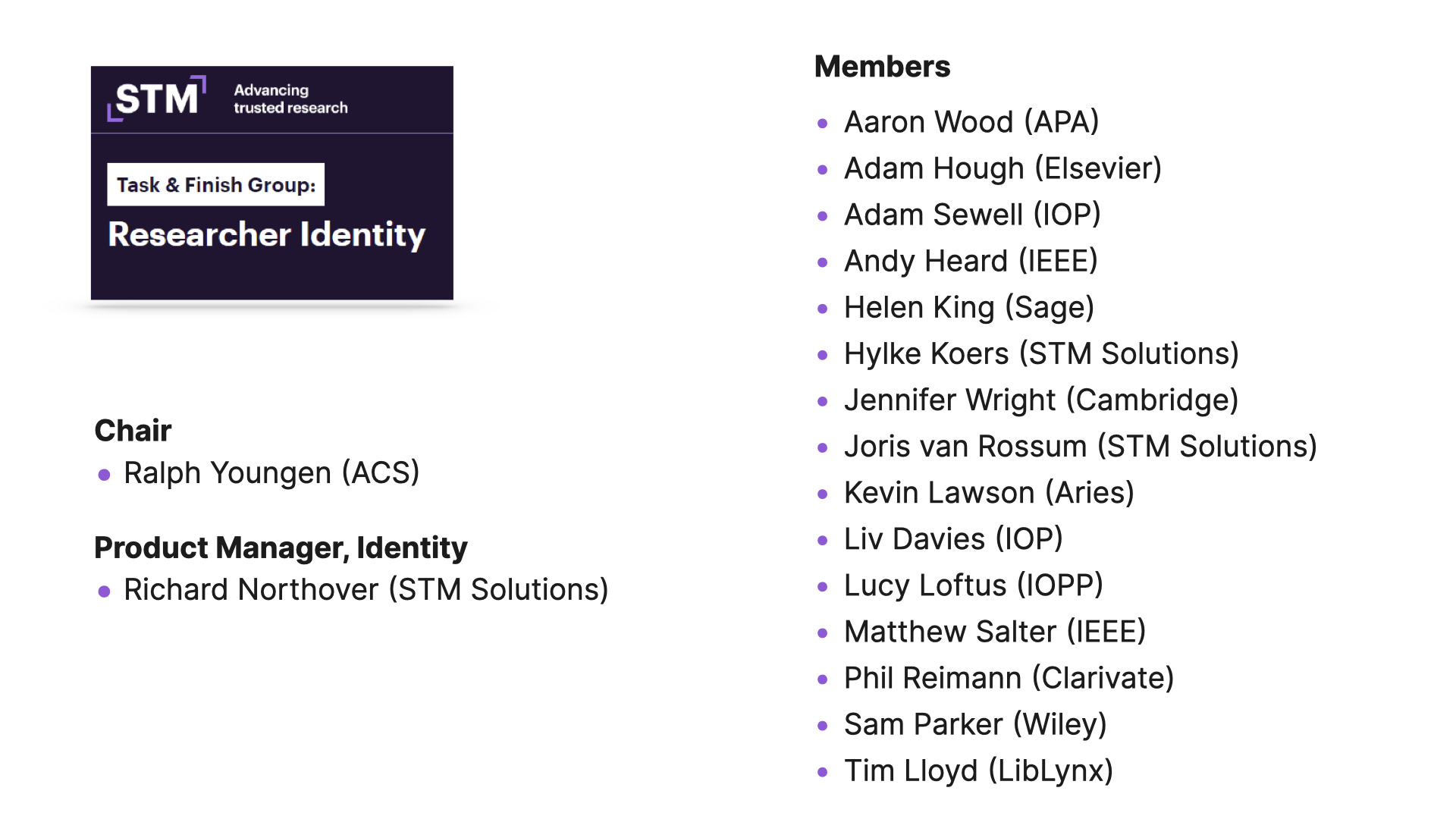 The list of working group members