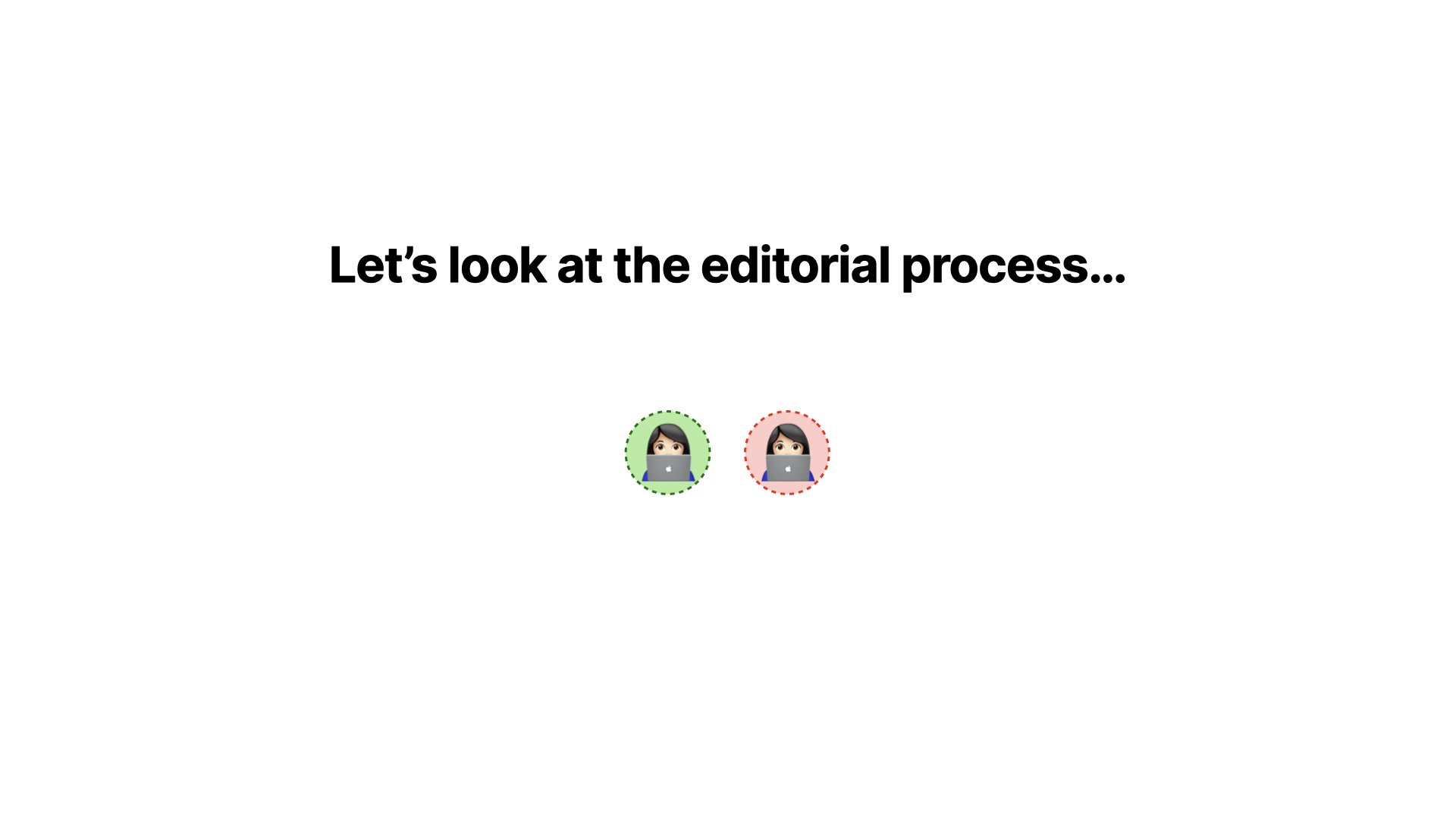 Let's look at the editorial process...